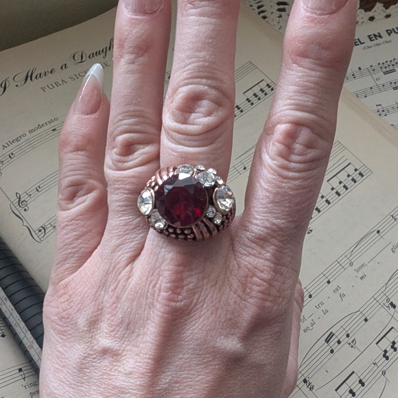 Red and Copper Women's Ring Size 10 - Picture 1 of 9